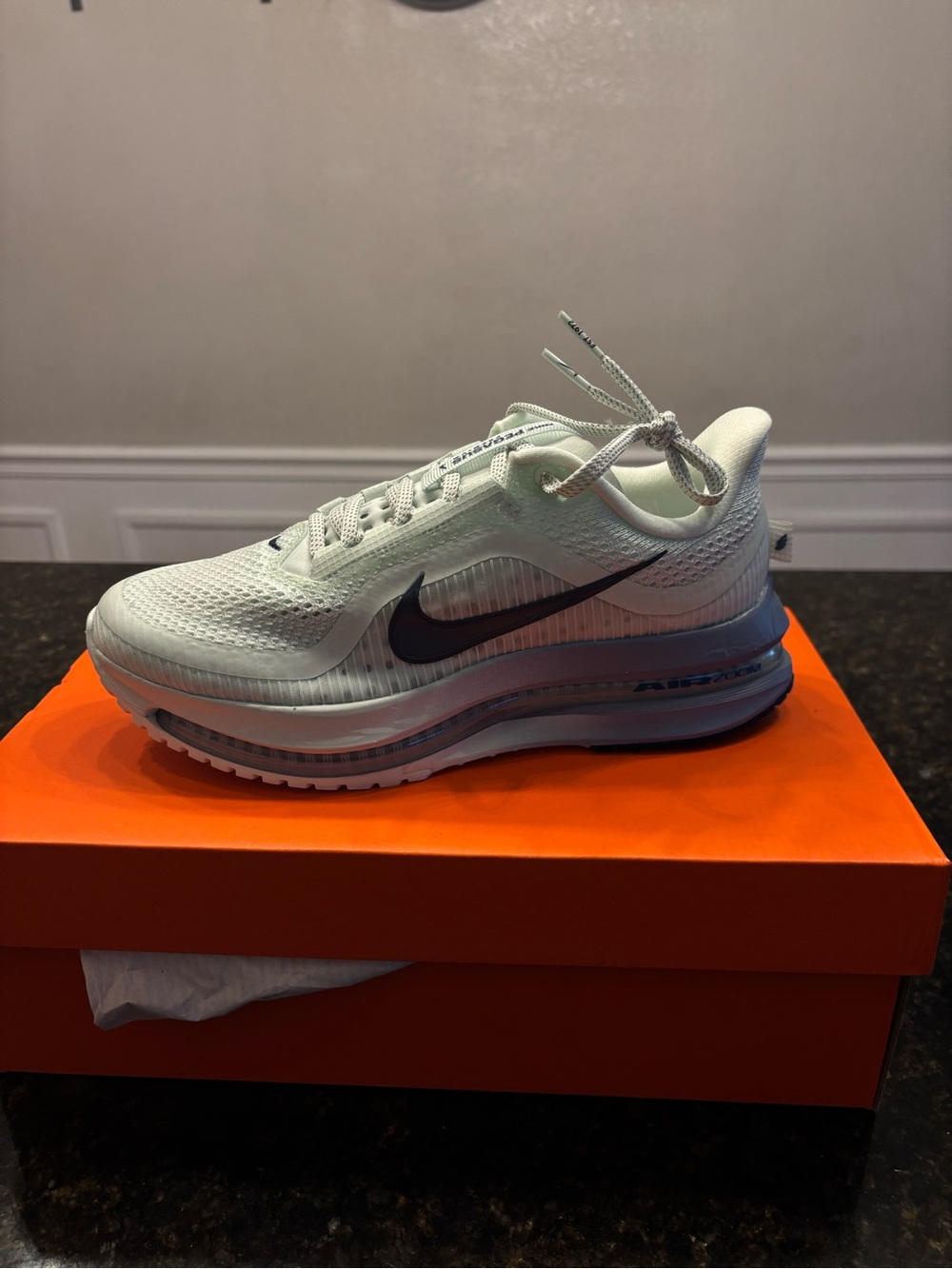 Nike Women’s Pegasus Premium Barely green/ blue void , running shoes size 8.5